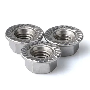 Metric Hex Flange Nuts DIN 6923 Stainless Steel Hex Flanged Nut M3 M4 M5 M6 M8 M10 M12 thumbnail-1