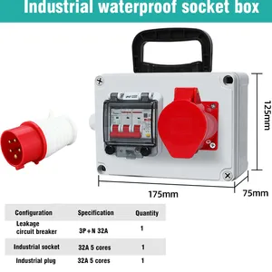 Heavy-Duty Handheld Waterproof Power Socket Box, Custom Multi-outlet Temporary Power Distribution Unit for Construction, Workshop, Stage Performance thumbnail-3