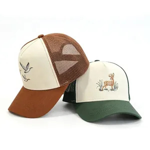 Custom 5 Panel Embroidery Cotton Mesh Animal Baseball Cap Trucker Cap Snapback Sports Adjustable Gorras Cap thumbnail-4
