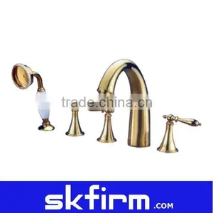 Luxury Modern 5 Pcs Bathroom Basin Faucet Mixer Tap thumbnail-1