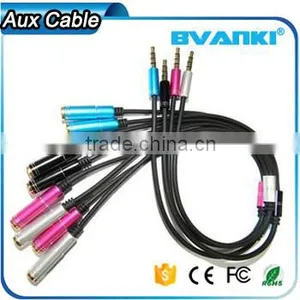 2016 Top Selling Products in 3.5mm Aux Cable 1 Male to 2 FeMale Stereo Aux Audio Cable for Iphone 6 Free Samples Supplier's Choice thumbnail-1