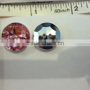 ROSE RED COLOR BUTTONS IN ACRYLIC STONE WITH SILVER PLATED BACKING, 15MM SA-2985 thumbnail-1