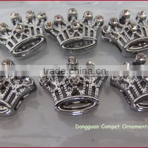 Diy Rhinestone Crystal Zinc Alloy Crown 10mm Slide Charm thumbnail-4