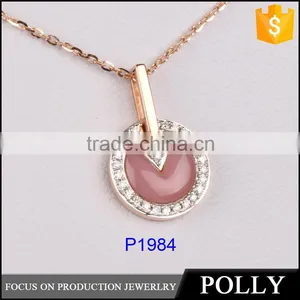 2015 New Design Pendant Christmas Present Thanks Giving Day Beautiful Silver Pedant Necklace With Gemstone thumbnail-1