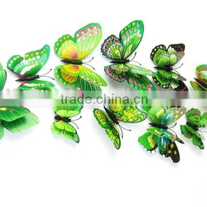 Alforever 12 Pcs per Bag Double-deck 3D Pvc Butterflies Wall Decals thumbnail-2