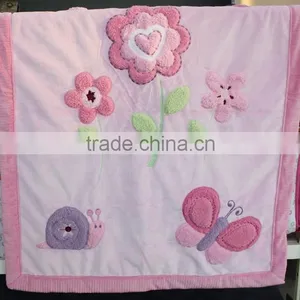2015 New Design Applique 100% Cotton OEM Baby Fluffy Fleece Blanket thumbnail-3