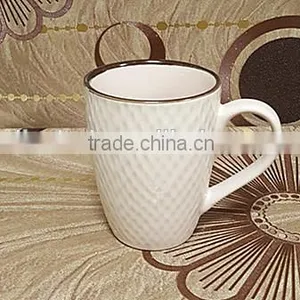 2016 Noverty Embossed 11 oz Solid Color Cheap Stoneware Tea Mug With Rim thumbnail-4