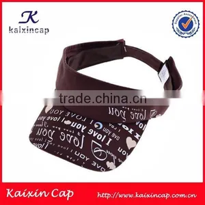 2015 OEM Wholesale Promotional 100% Cotton Printing Long Bill Visor Hat thumbnail-1