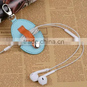 Promotional Leather PVC Earphone Cabel Winder Organizer in Low Price thumbnail-3