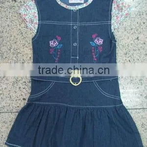 Stock Blue Color Girls One Piece Dress Pattern SO thumbnail-1