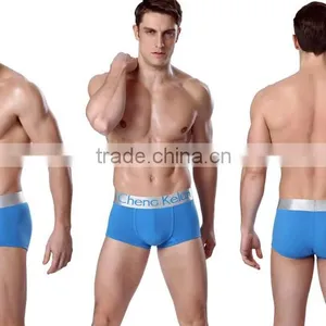 Wholesale OEM Manufaturer Men Pure Cotton Spandex Boxer Briefs The Big Silver Men's Underwear thumbnail-2