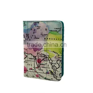 World Map Leather PU Passport Cover, Travel Passport Case thumbnail-3