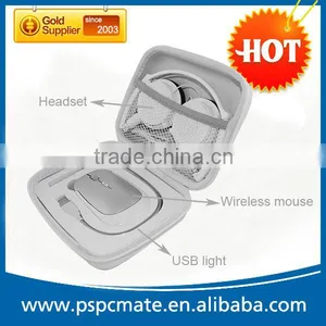 Notebook USB Travel Kits With Mini Mouse Headphone Earhphone and USB Lights thumbnail-3