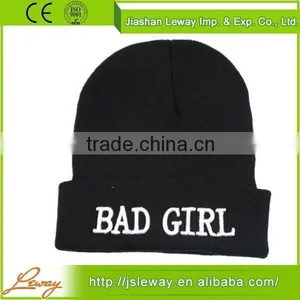Hot China Products Wholesale Plain Black Wool Beanie thumbnail-2