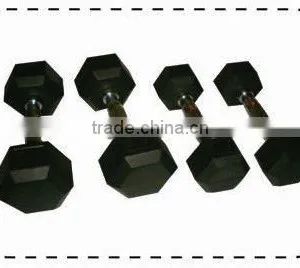 High Quality Rubber Hex Dumbbells thumbnail-1
