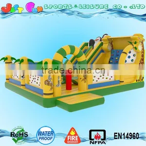 Madagascar Trampoline, Penguin Inflatable Fun City Slides n Rock Climbing Complex Games thumbnail-3