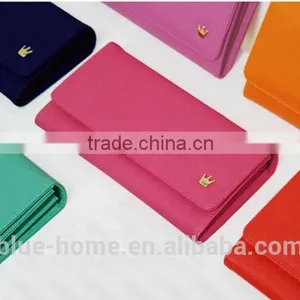 Hot Selling 2015 Korean Design Long Crown Wallet Hand Purse Wristyle Women Pink Evening Wallets thumbnail-2
