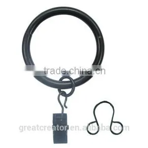 Curtain Accessory Heavy Gauge Metal Curtain Ring W/Small Ring Clip And Eyelet for 25mm/28mm or 32mm Curtain Rod/Pole thumbnail-1