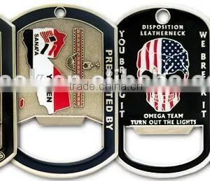 Custom Shape Antique Nickle Plating Different Color Print Metal Beer Bottle Opener thumbnail-1