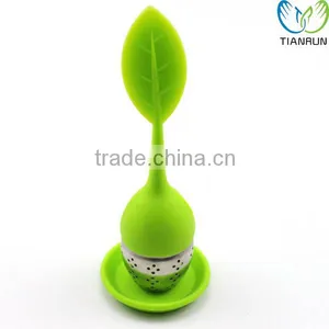 New Design Popular Gift Stainless Steel Green Leaf Shape Tea Infuser thumbnail-1