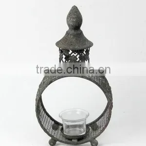 100100MC- Oval Metal Candle Lantern thumbnail-1