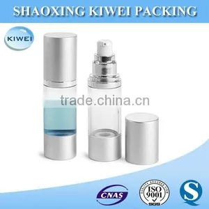 Airless Pump Bottles Clear Body Sliver Matte Cap Base 50ml, 1.7 Oz.jpg thumbnail-1