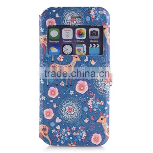 Stand Style Magnet Flip PU Leather Cartoon Paiting Pattern Soft Case For IPhone 6 6S 4.7Inch Wallet Cover for Iphone6 Phone Bags thumbnail-5