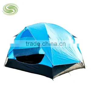 UV-Proof Tents Double Layer Two Doors Tents for 3~4 Persons 210T Polyester Tents thumbnail-3