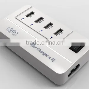 30W 5V6A 4 Ports High Speed Desktop for Smartphones, Tablets and Many Other Devices USB Wall Charger With Power IQ Technology thumbnail-3