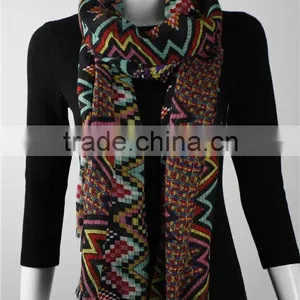 In Stock Polyester Chevron Printed Scarf thumbnail-1
