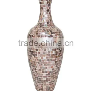 Polished Mother of Pearl Inlaid Vase thumbnail-1