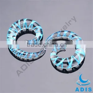 Beautiful Glass Popular Fashion Transparent Blue Ear Spirals thumbnail-1