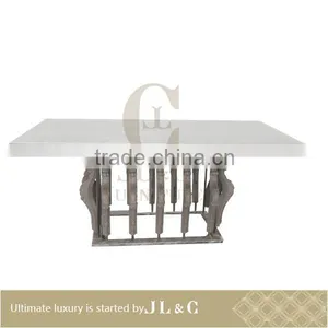 AT02-32 Handmade Dinning Table Stainless Steel Stand From JL&C Luxury Furniture Latest Designs (China Supplier) thumbnail-2