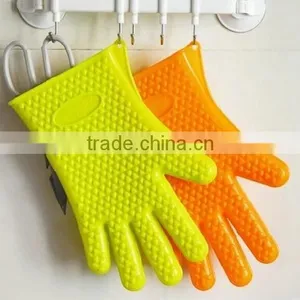 High Quality Kitchen Heat Resistant Silicone Glove/ Oven Pot Holder Baking BBQ Cooking Mitts thumbnail-2