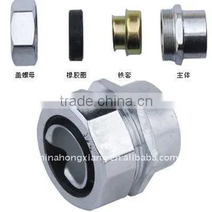 Free Sample Hexagonal Female Waterproof Conduit Connector Electrical Brass Connectors thumbnail-1