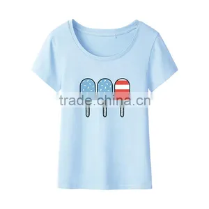 Manufacturer China Custom Women's Clothing Cotton Loose Bluk Custom t Shirt Printing for Sale thumbnail-3