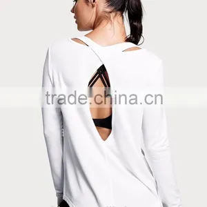Women Clothing Wholesale Custom Blouses t Shirt Trendy Casual Girls Plain Long Sleeve t Shirts Grey thumbnail-2