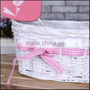 White Cheap Wicker Basket Set thumbnail-2