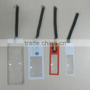 Hot Sale Plastic Pvc Magnifier With Spring / Flexible Plastic Magnifier Key Chain thumbnail-1