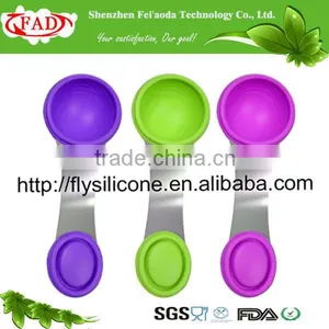 Cleaning Silicone Measuring Spoon With Stainless Steel Handle thumbnail-1