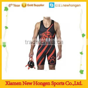 Cheap Custom Profession Wrestling Singlet Body Fit thumbnail-1