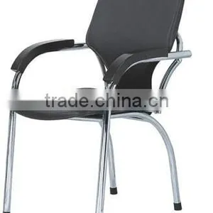 Metal Base With Pvc Black Chair Office Guest AH-68 thumbnail-1