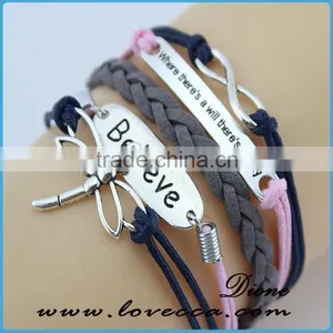 New Fashion Jewelry Leather Infinitely Cheap Love Bracelet Cute Wave Styles Bracelets thumbnail-6