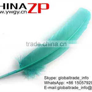 ZPDECOR Factory Exporting Beautiful Colored Peacock Blue Solid Color Turkey Feathers for Fashion Show thumbnail-3