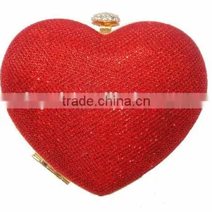 Latest Fashion Full Diamond Heart-shaped Evening Bag thumbnail-1