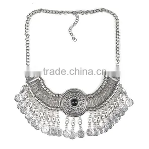 Trendy Vintage Alloy Tassels Coin Necklace thumbnail-3