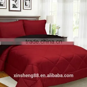 Manufacture Two Solid Color Soft Microfiber Fabric With Microfiber Filling Comforter thumbnail-1