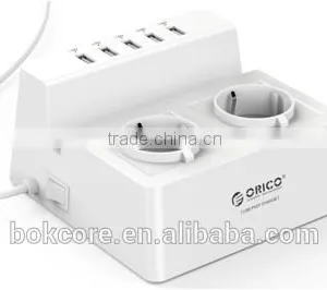 White Super Speed EU Type 6 USB Charging Ports Power Strip for Tablet PC / IPhone thumbnail-2