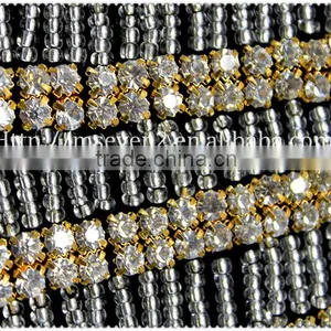 New Fashion Rhinestone Beaded Felt Fabric Collar, Chunky Bead Necklace for Garment thumbnail-3