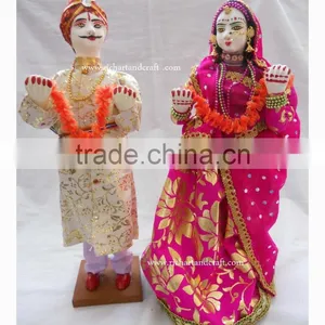 Wedding Gift Decor Toy Traditional Craft India Asia Unique Indian Handmade Cloth Dolls thumbnail-1